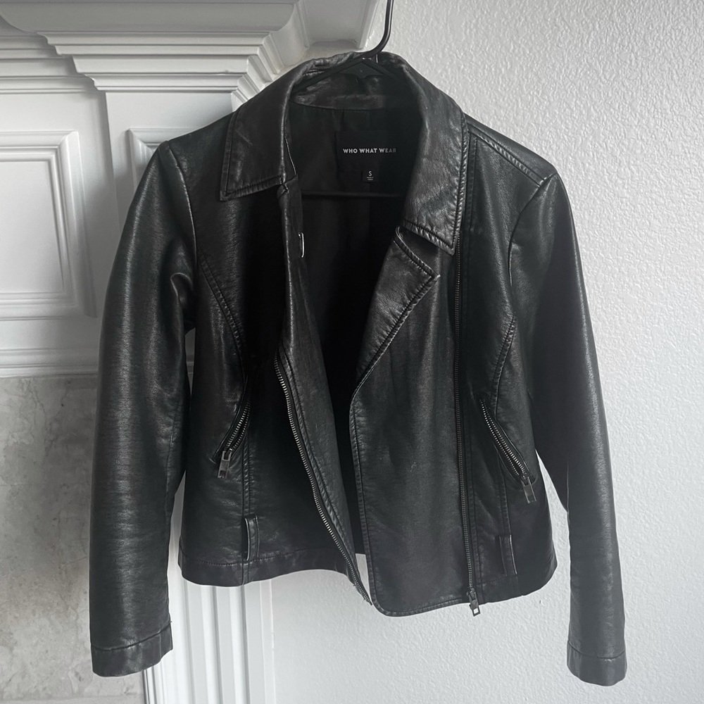 Black leather jacket